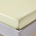 Egyptian Cotton Satin Stripe Flat Sheet 330 Tc | Super King | Sage Green