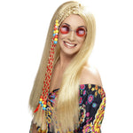 Hippy Party Wig With Beads | Blonde
