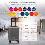 55x35x20cm Cabin Carry Bag Hard Shell Suitcase 100+ Airline Approved | Cabin | Anthracite
