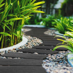 Eco-friendly Rail Sleeper Stepping Stones - Grey | Set of 2 | Grey