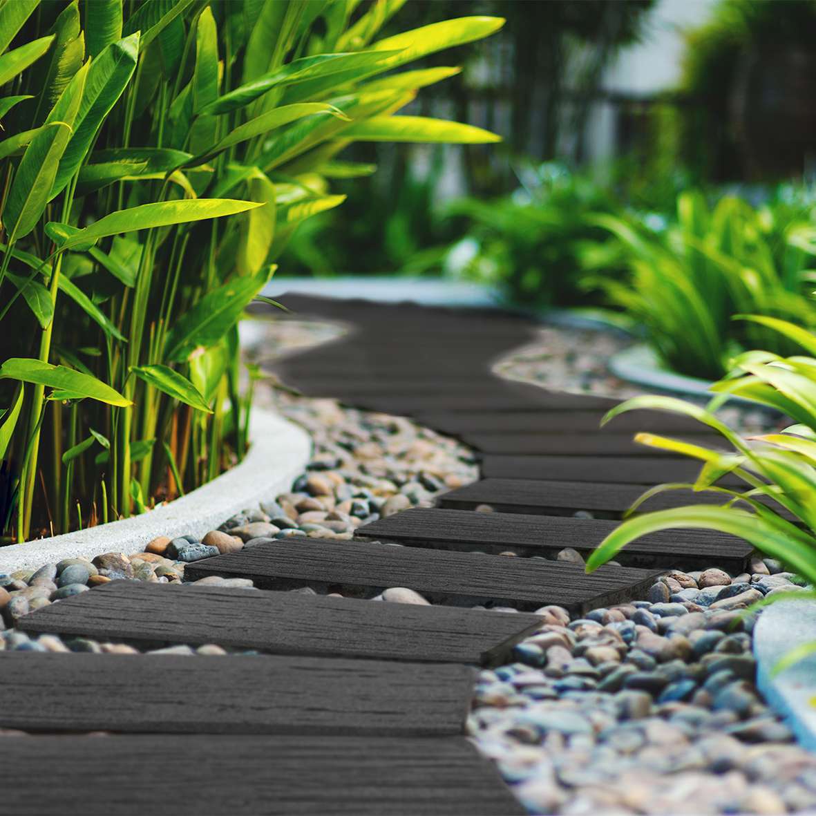 Eco-friendly Rail Sleeper Stepping Stones - Grey | Set of 1 | Grey