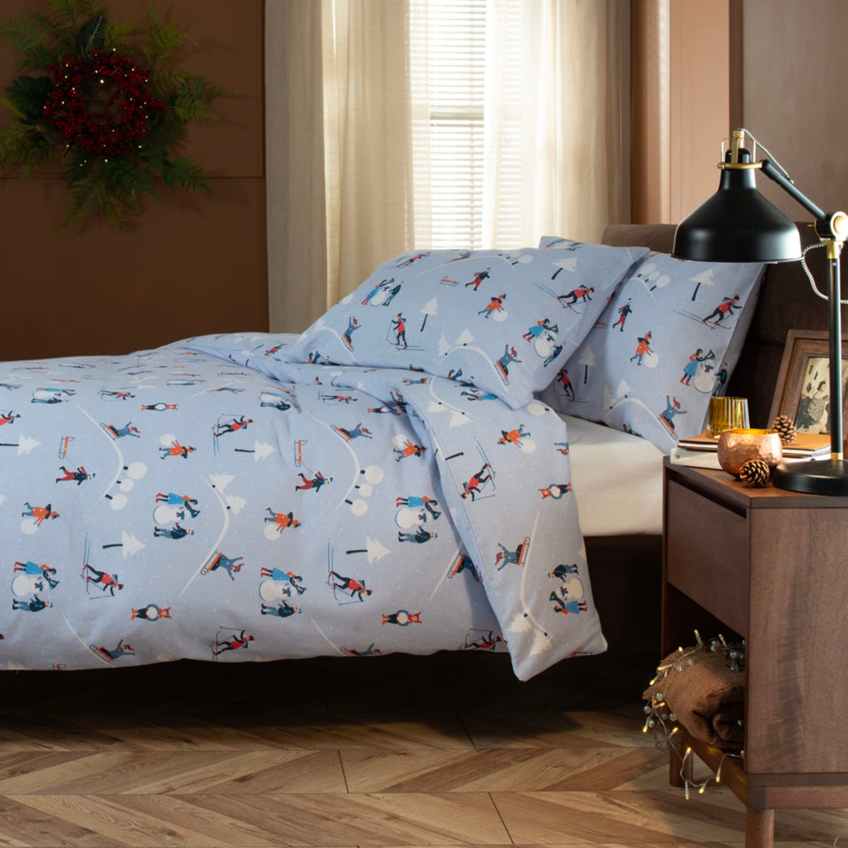 Fun Day Cotton Printed Duvet Cover Set | Double | Blue