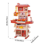 Children Pretend Kitchen Playset 43pcs Toy Accessory Set | Red