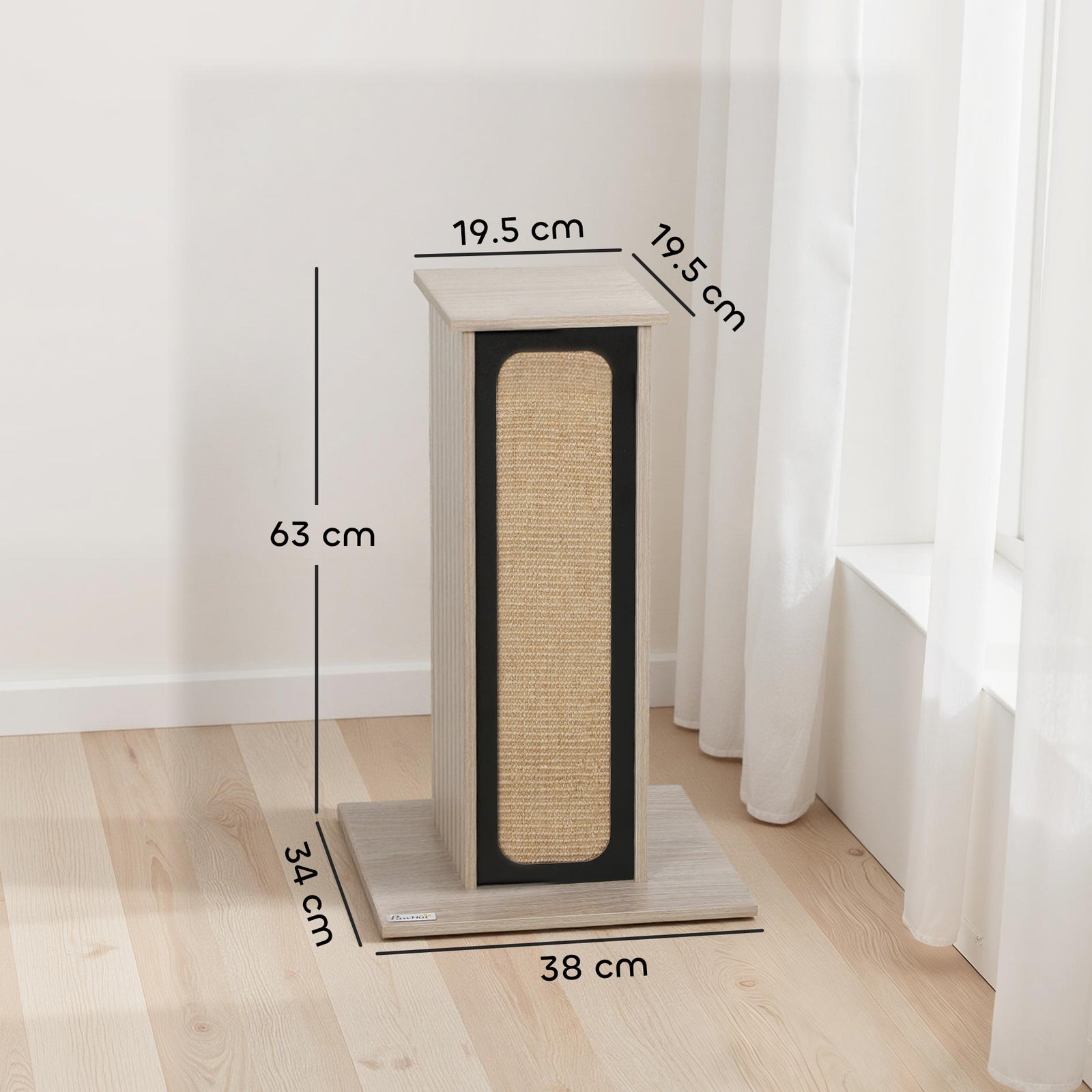63cm Cat Scratching Post, Scratcher W/ Replaceable Scratching Board