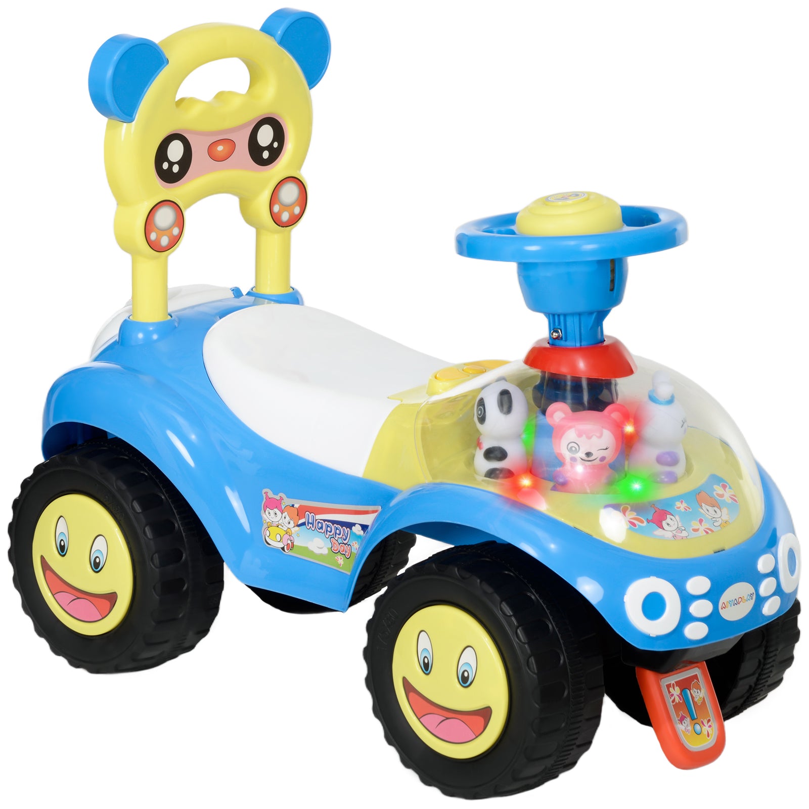 Aiyaplay Ride On Toy, Foot To Floor Design With Music, Light, Horn | Blue