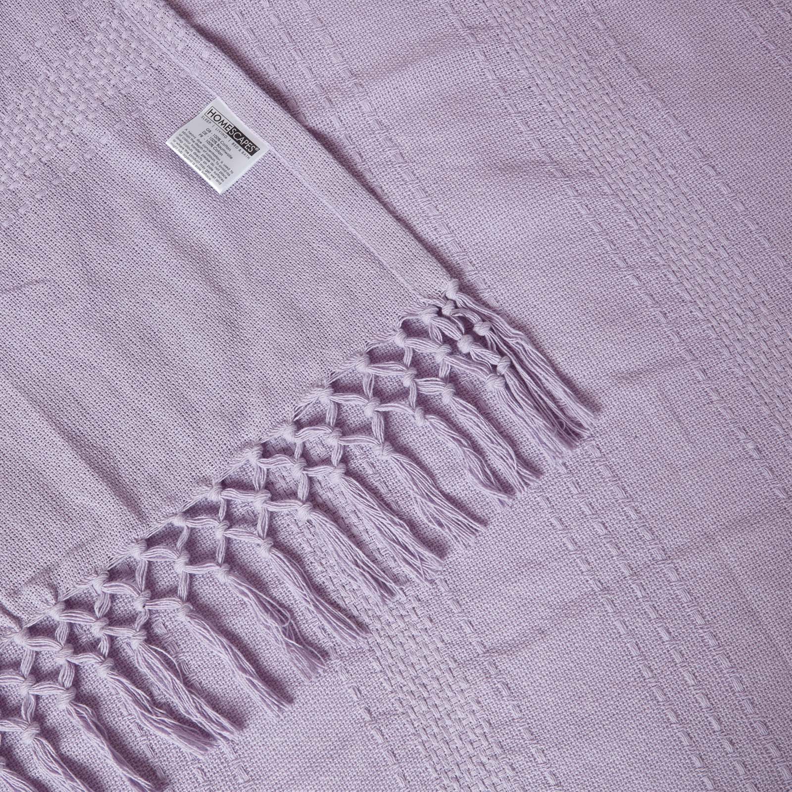 Kashi Cotton Throw With Tassels | 150cm x 200cm | Lilac