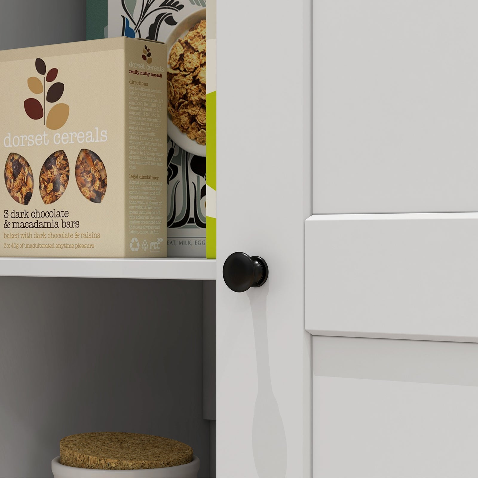 172cm Wooden Storage Cabinet, 2 Doors, 4 Shelves