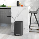 12/20l Kitchen Pedal Bin Metal Rubbish Bin Soft-close Lid | Medium | Black