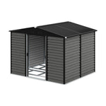 10 X 8ft Metal Storage Shed With Foundation, Double Sliding Doors & Vents, Weatherproof Outdoor Tool Shed For Garden Or Backyard