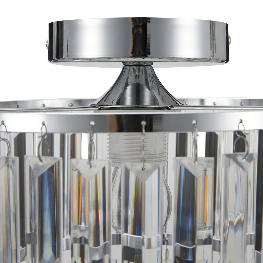 Modern 3-circle Crystal Chandelier Chrome Flush Mount Ceiling Light Droplet Crystal Shade Led Fixture
