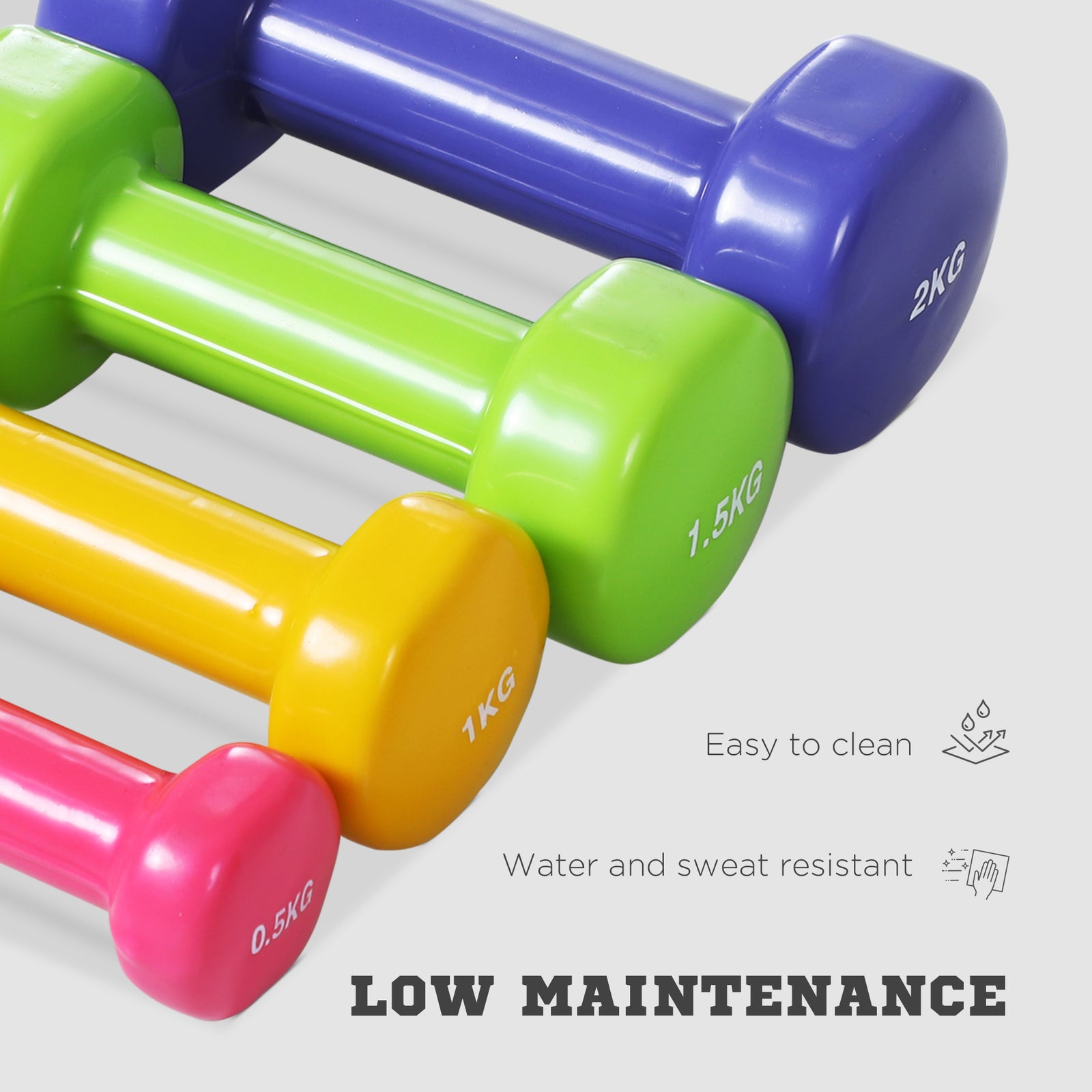 10kg Dumbbell Weights Set With Case For Home Gym | Multi Colour