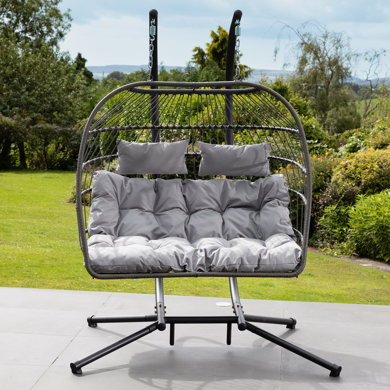 Haversham Swinging Double Garden Seat | Double | Light Grey