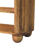 Beaumont Marble Shoe Bench, 2 Open Shelves, White and Brown