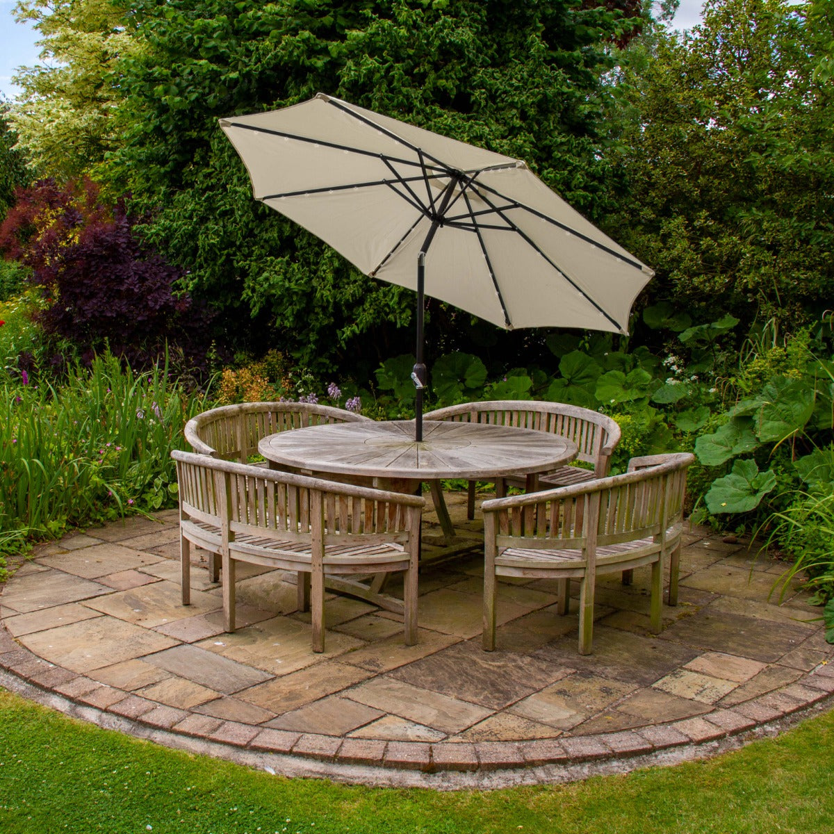 2.7m Led Tilt Parasol | Cream