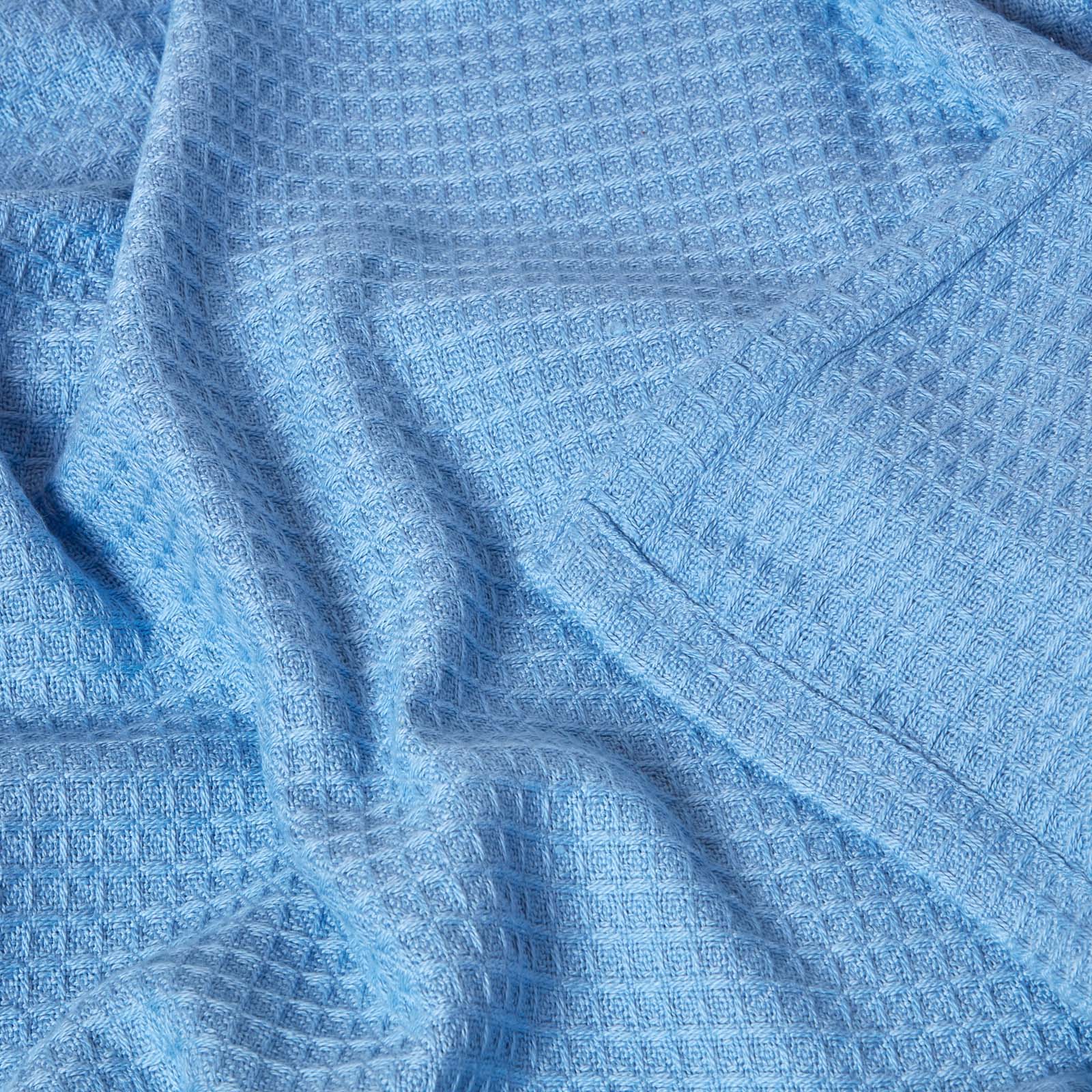Organic Cotton Waffle Blanket/ Throw | 280cm x 230cm | Blue