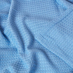 Organic Cotton Waffle Blanket/ Throw | 228cm x 228cm | Blue