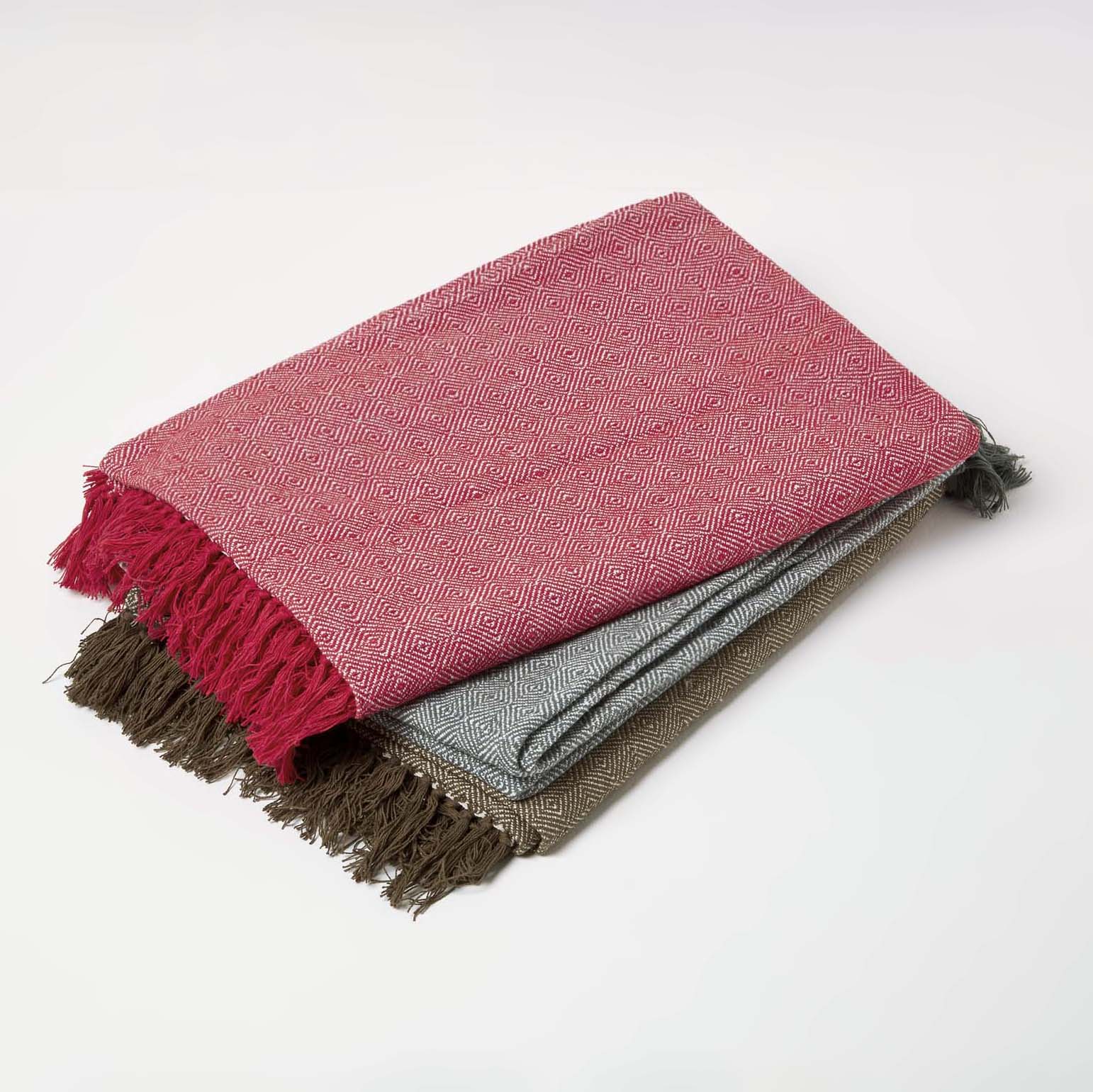 Malda Cotton Throw With Tassels | 150cm x 200cm | Green