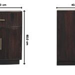 Milan Solid Mango Wood Bedside Table – Velvet Mocha Finish With Brass Accents