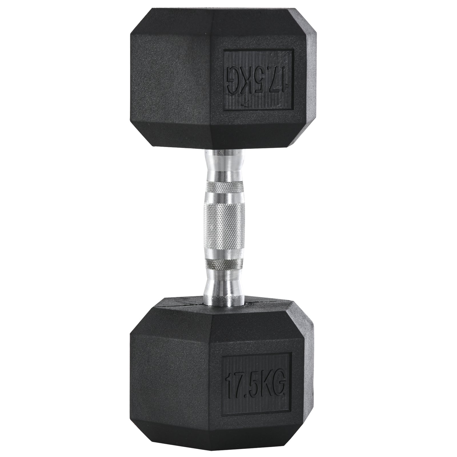 17.5kg Hex Rubber Dumbbell For Home Exercise | Black
