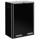 2x30l Kitchen Bin, Stainless Steel Recycling Bin | Black