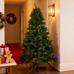 Artificial Christmas Tree With Rgb Lights & Wood Stand