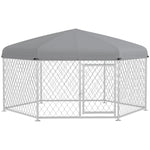 Outdoor Dog Kennel W/ Uv Roof For Large Dogs