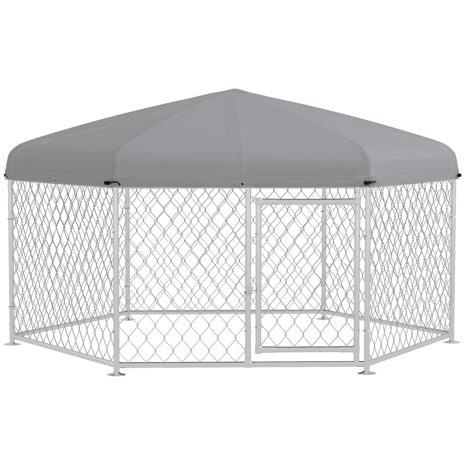 Outdoor Dog Kennel W/ Uv Roof For Large Dogs