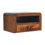 Solid Wood Chunky Chestnut 1 Drawer Wall Mounted Nightstand