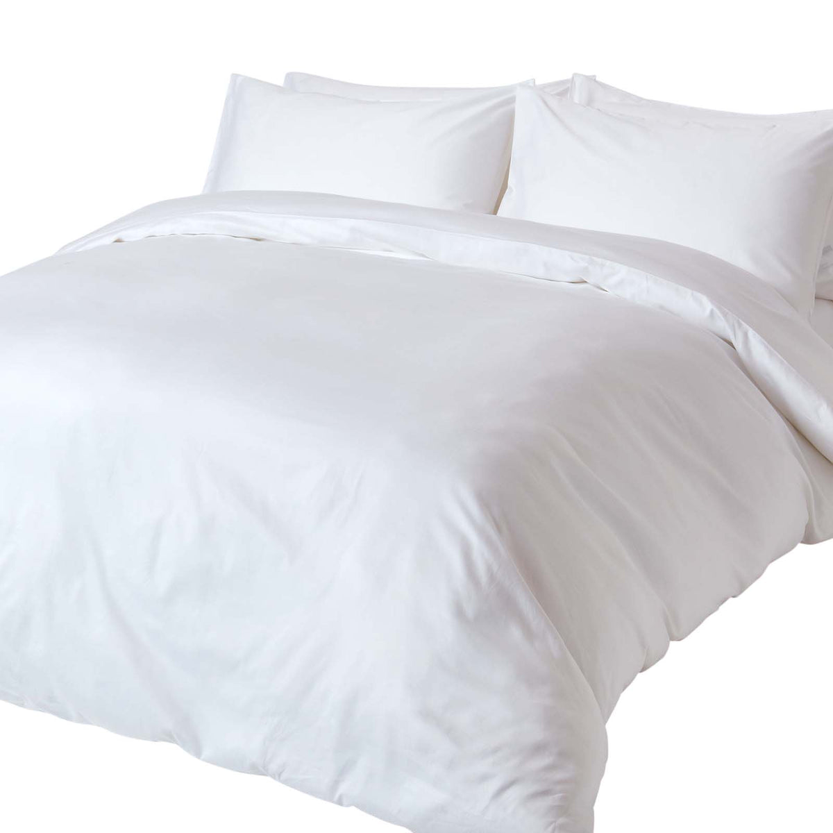 Organic Cotton Duvet Cover Set 400 Tc | Double | White