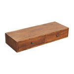 Lunar 2 Drawer Chestnut Wall Mounted Console, 2 Drawers, Brown