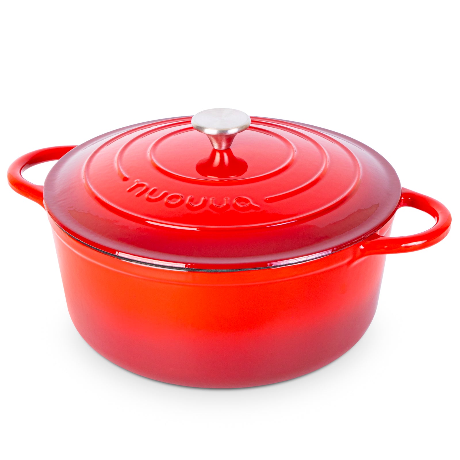 Cast Iron Dutch Oven Casserole Pot With Lid - 30cm (6.9l) | Red