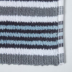 Handloomed Striped Cotton Bath Mat | 40 x 60cm | Black & Grey