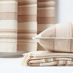 Cotton Morocco Striped Throw | 225cm x 255cm | Beige