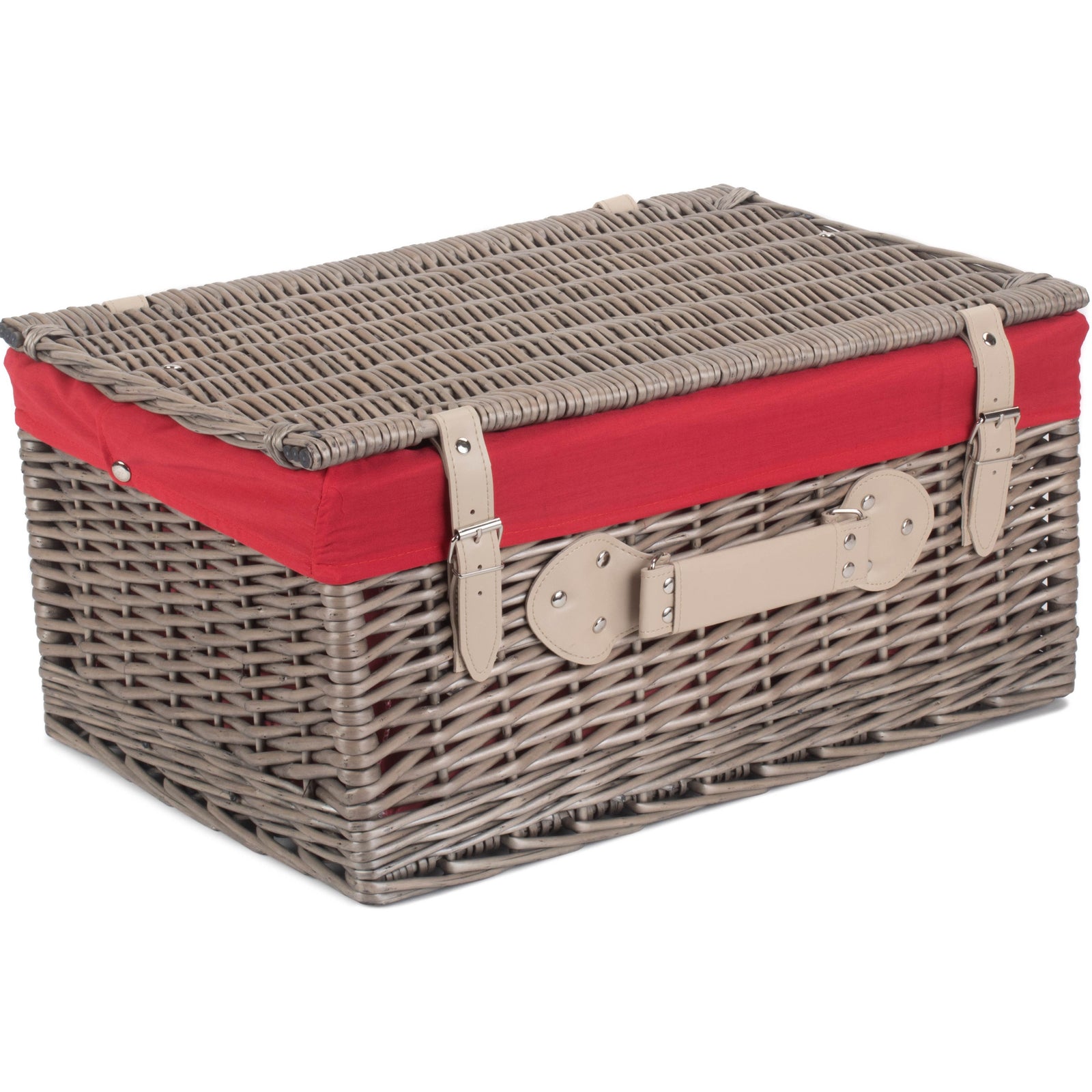 Wicker 51cm Antique Wash Picnic Basket | Red