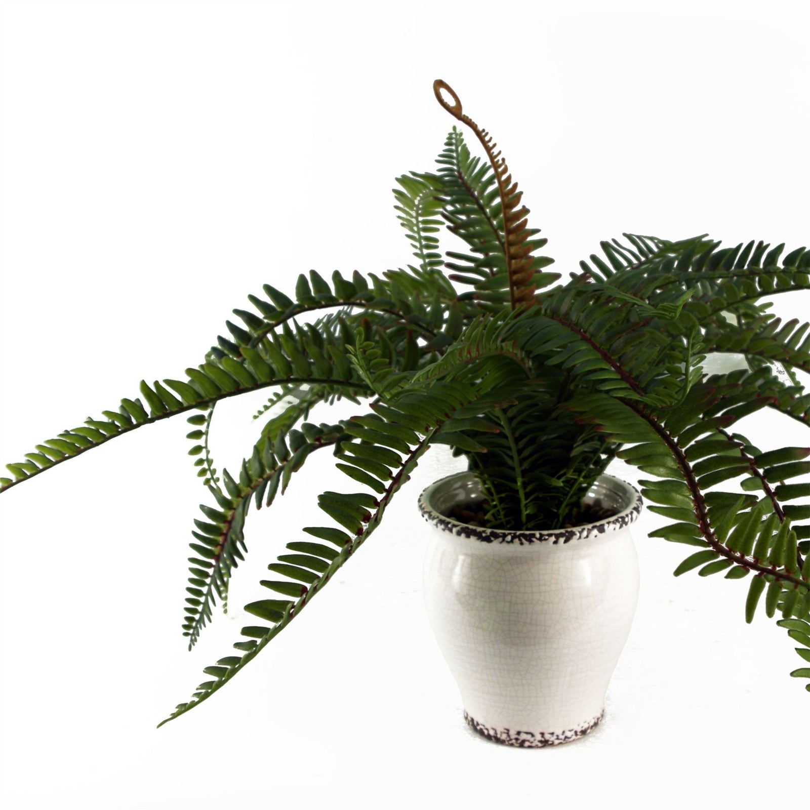 40cm Artificial Fern Bush In Decorative Planter