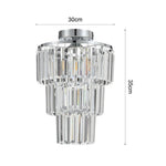 Modern 3-circle Crystal Chandelier Chrome Flush Mount Ceiling Light Droplet Crystal Shade Led Fixture