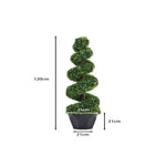 2 Pack Artificial Topiary Spiral Boxwood Tree Fake Plant