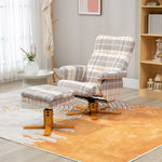 Recliner Chair And Footstool Pu Leather Wooden Base | One Size | Multi Colour