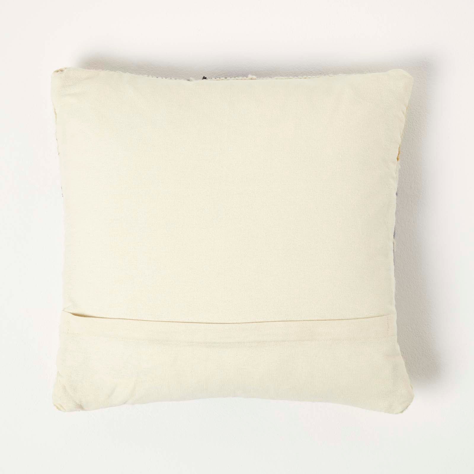 Handwoven Kilim Cushion With Feather Filling | 45cm x 45cm | Black & Grey