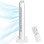 96cm Tower Fan, Standing Floor Fan With Remote Control | White