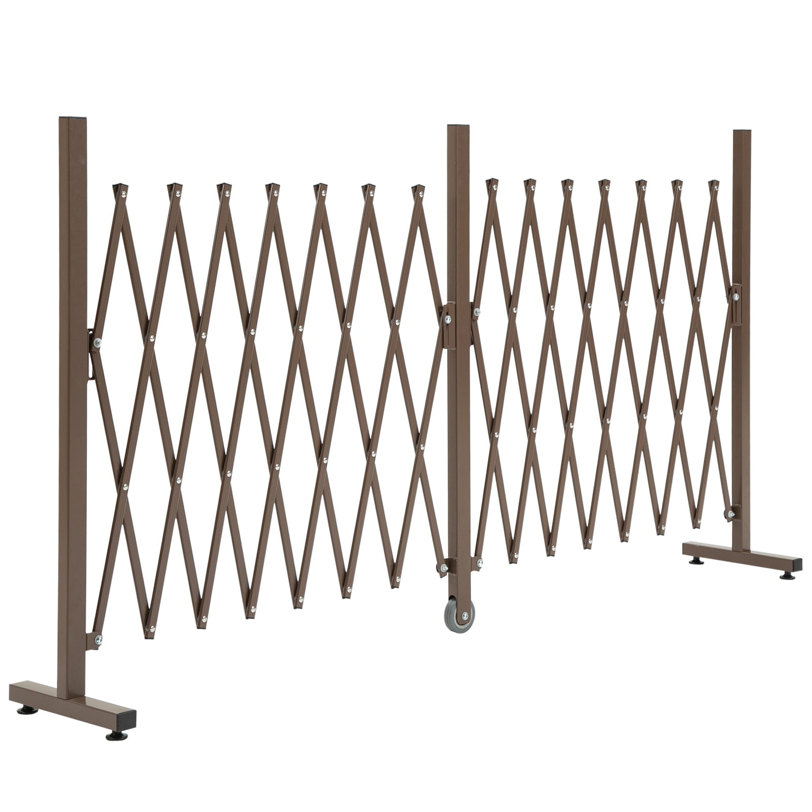 Expanding Trellis Fence Aluminium Movable, Brown