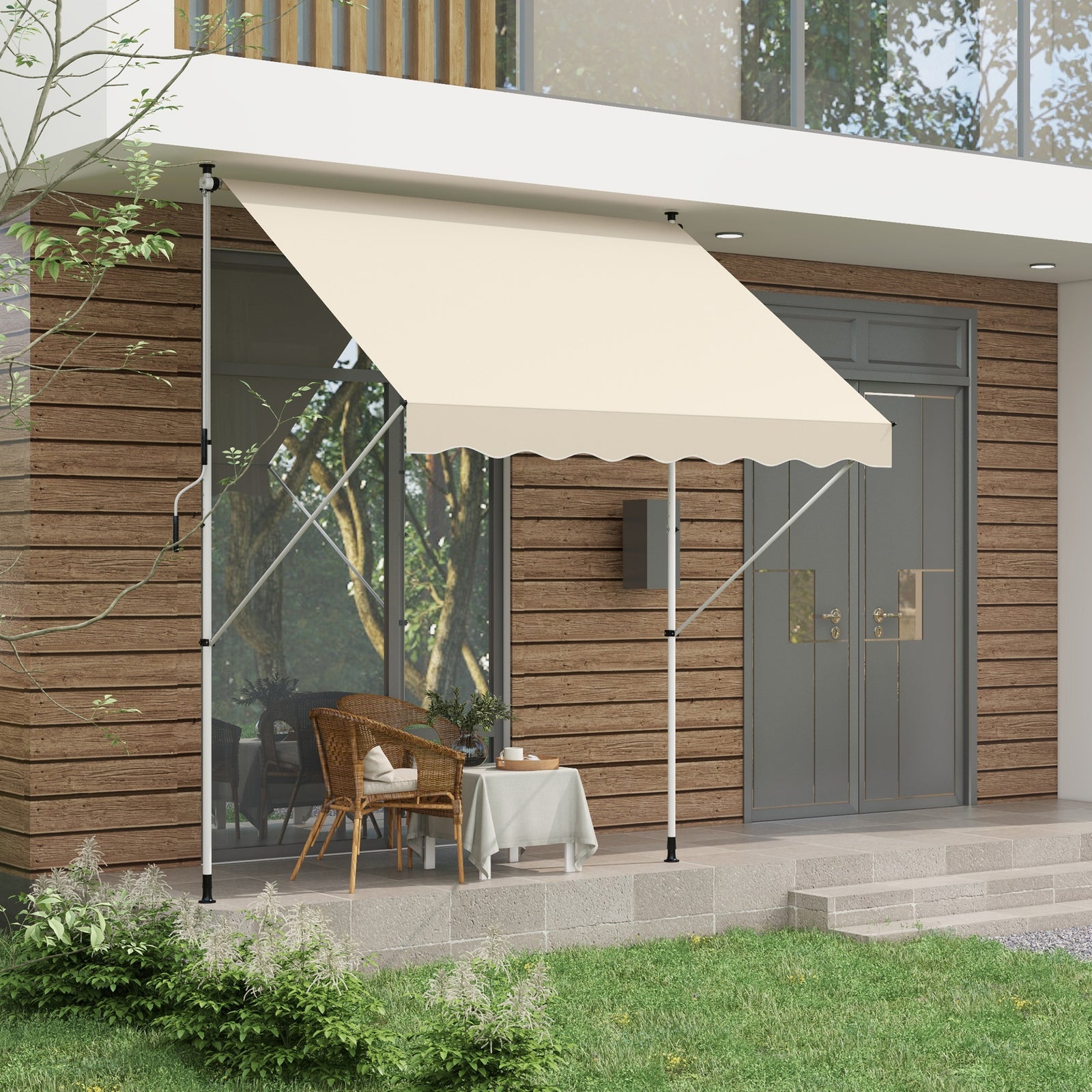 Balcony 3x1.5m Adjustable Awning, Diy | Beige