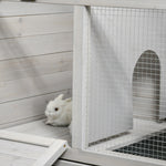 Rabbit Hutch Mobile Separable Guinea Pig Cage W/ Wheels, Slide-out Tray