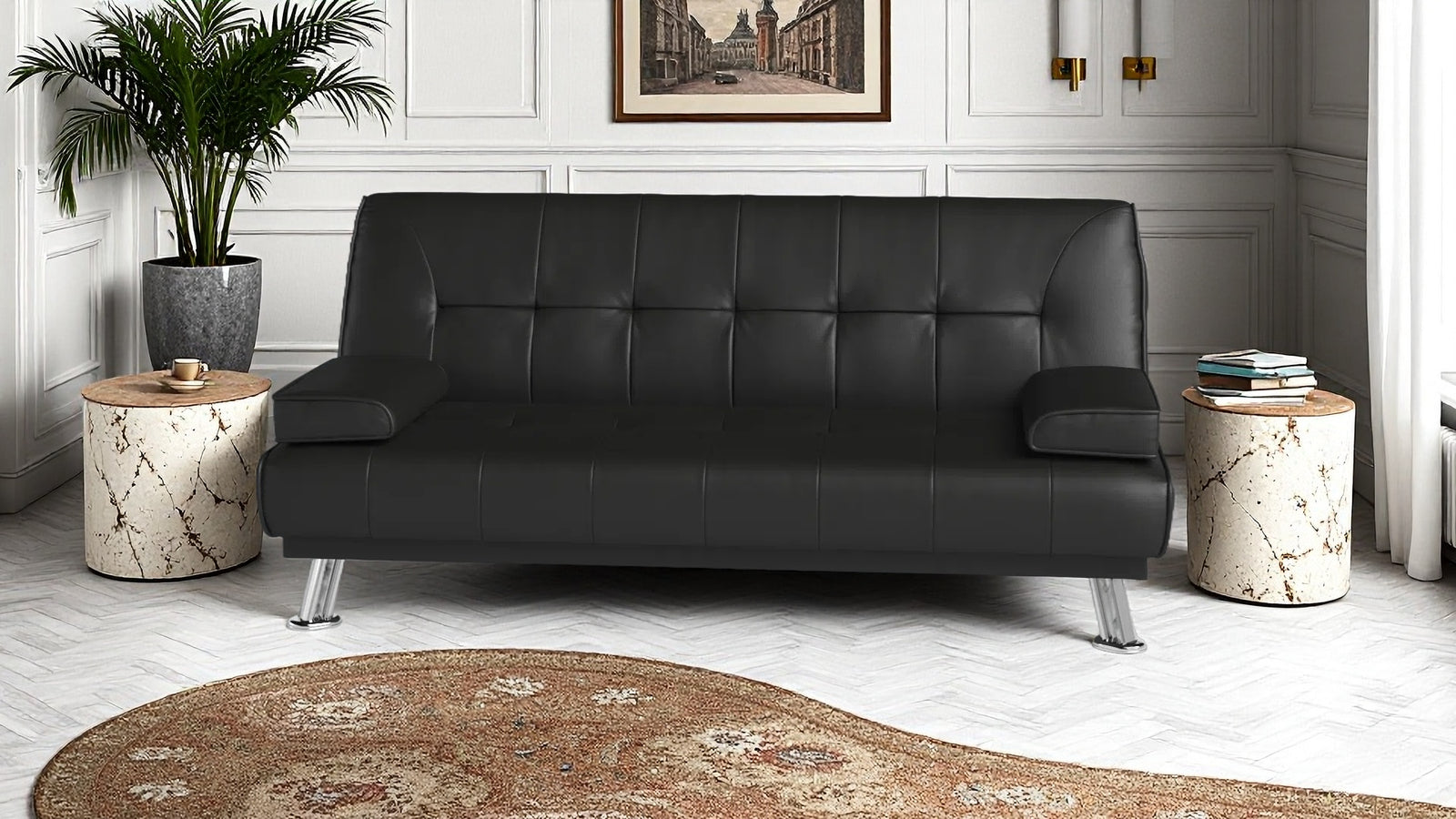 Jace Black 3 Seat Sofa Bed Set