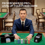 300-piece Texas Holdem Poker Chips Set With Card Shuffler