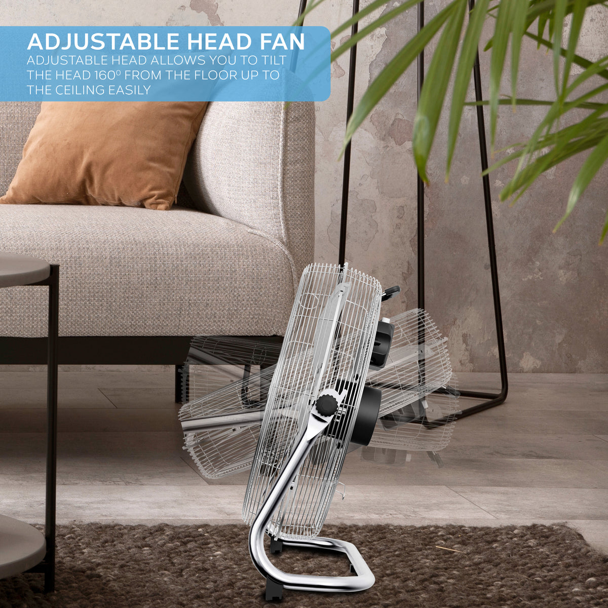 14/16/20" Circular Floor Fan - Powerful Air Cooling Fan With 3 Speed Settings | 20" | Silver