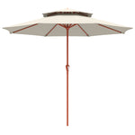 2.7 M Garden Parasol With Double Top | Cream