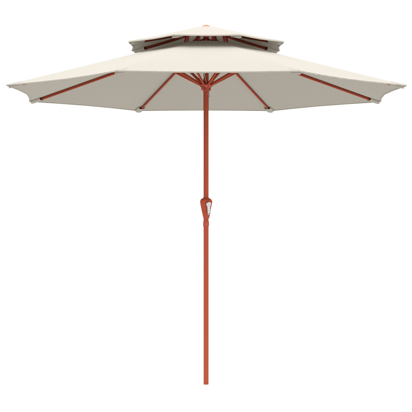 2.7 M Garden Parasol With Double Top | Cream