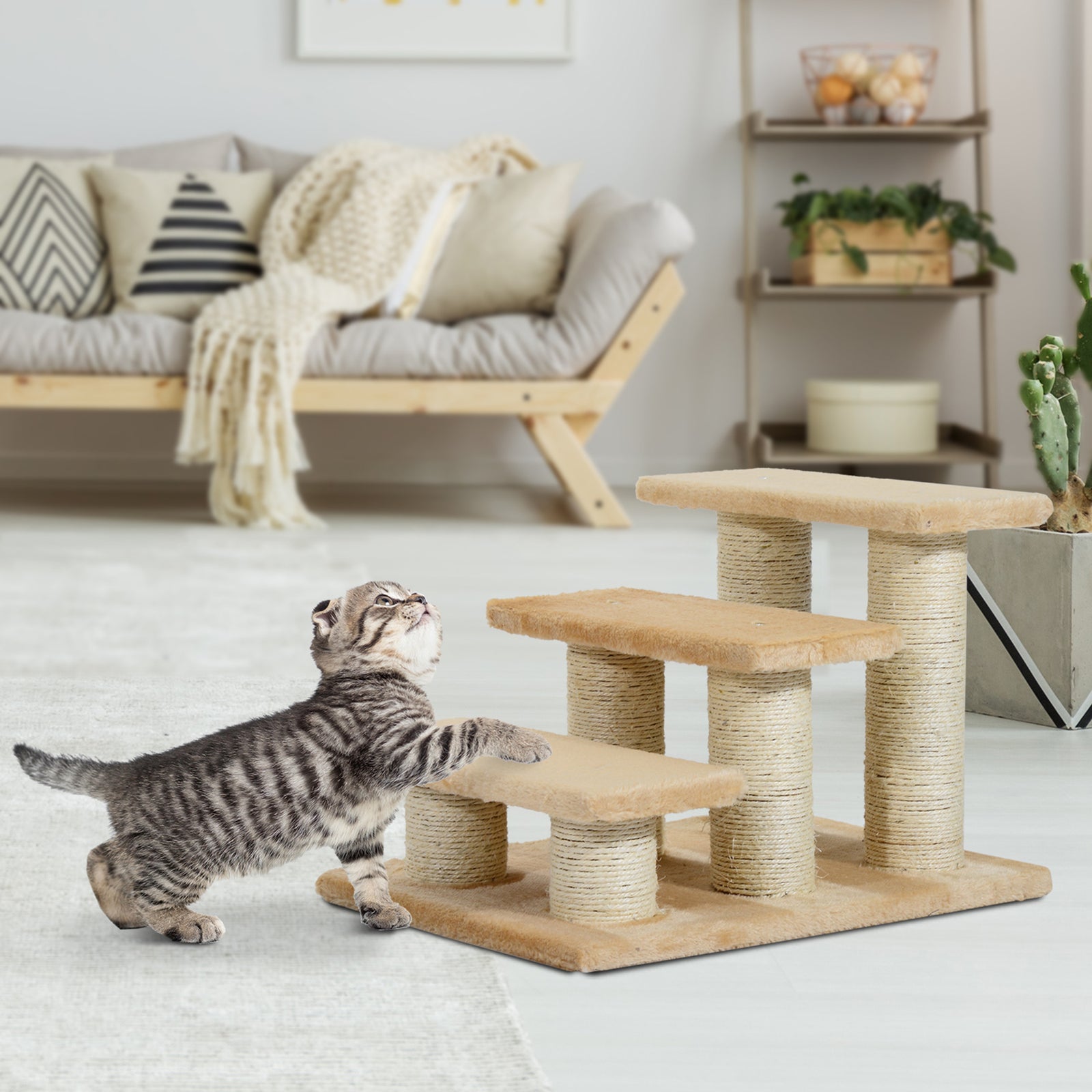 Cat Steps 3 Stairs Deluxe Pet Portable Easy Climb Assistance Lightweight