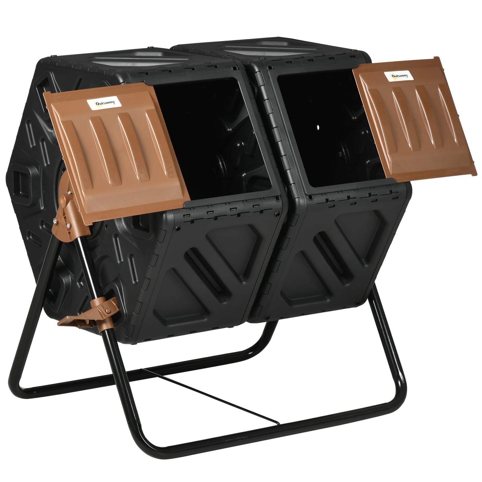 Dual Chamber Compost Bin, 130l, Dark Brown